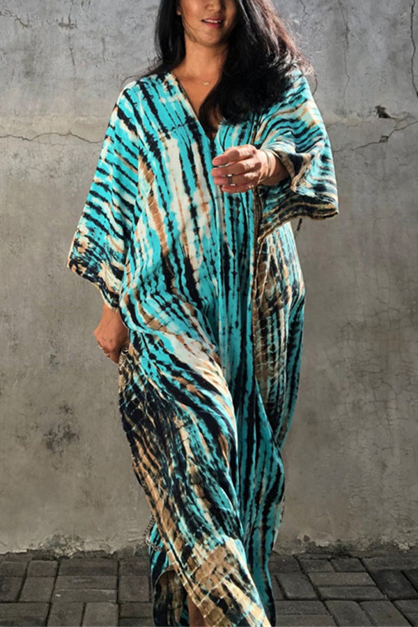 Valenzora Freely – Lockeres Wickelkleid im Batik-Boho-Stil