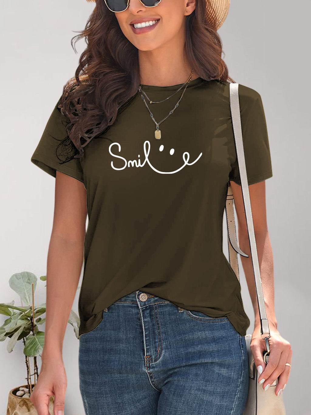 Valenzora | Smile Crew Neck Kurzarm-T-Shirt