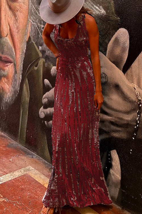 Valenzora | Rosiedress Criss Cross Wickelkleid mit freiem Rücken und Batikmuster