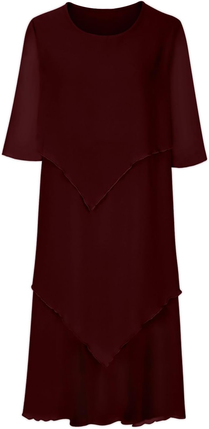 Valenzora | Elegant chiffon dress with a layered look