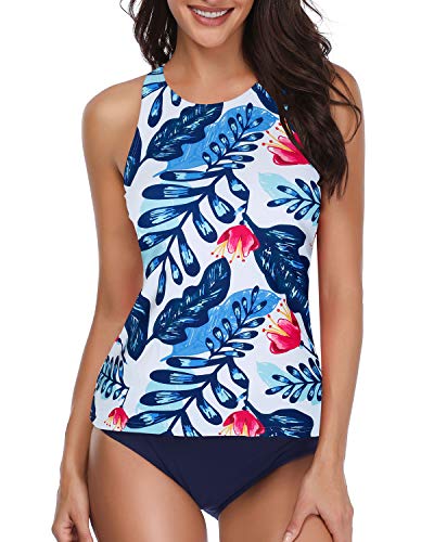 Valenzora | High-necked halter scoop back tankini with shorts