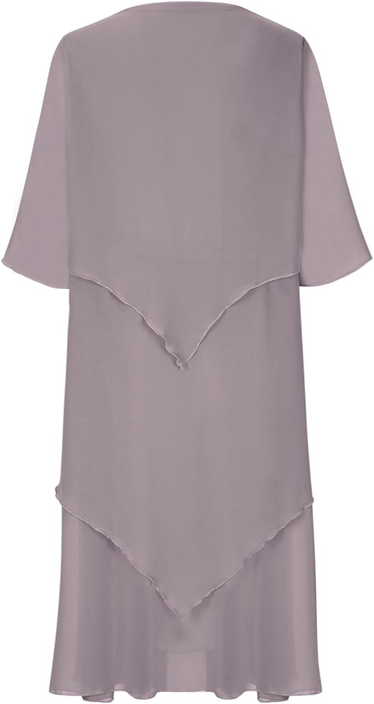 Valenzora | Elegant chiffon dress with a layered look