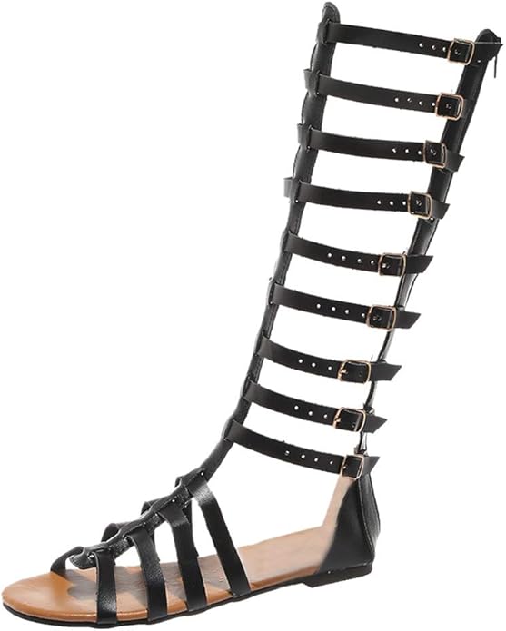 Valenzora | and black sandals with double buckles