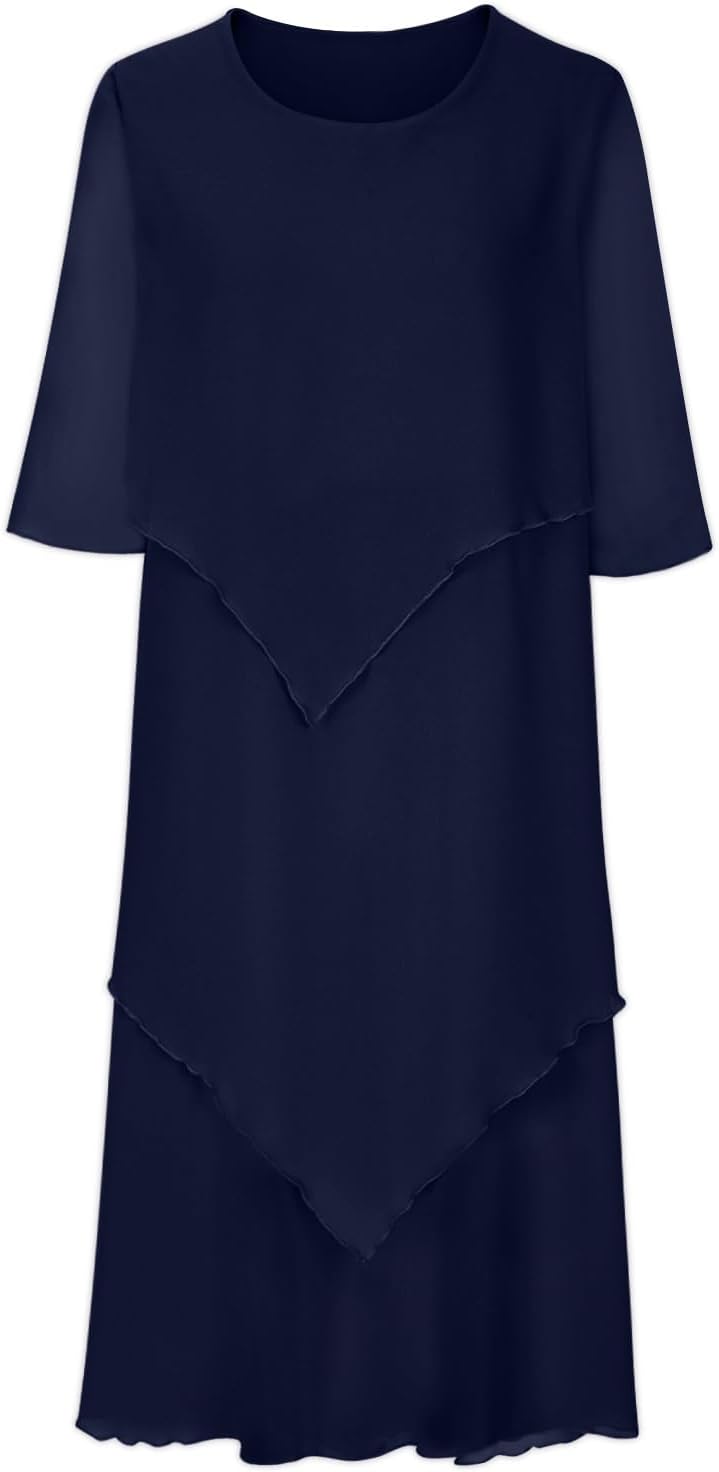 Valenzora | Elegant chiffon dress with a layered look