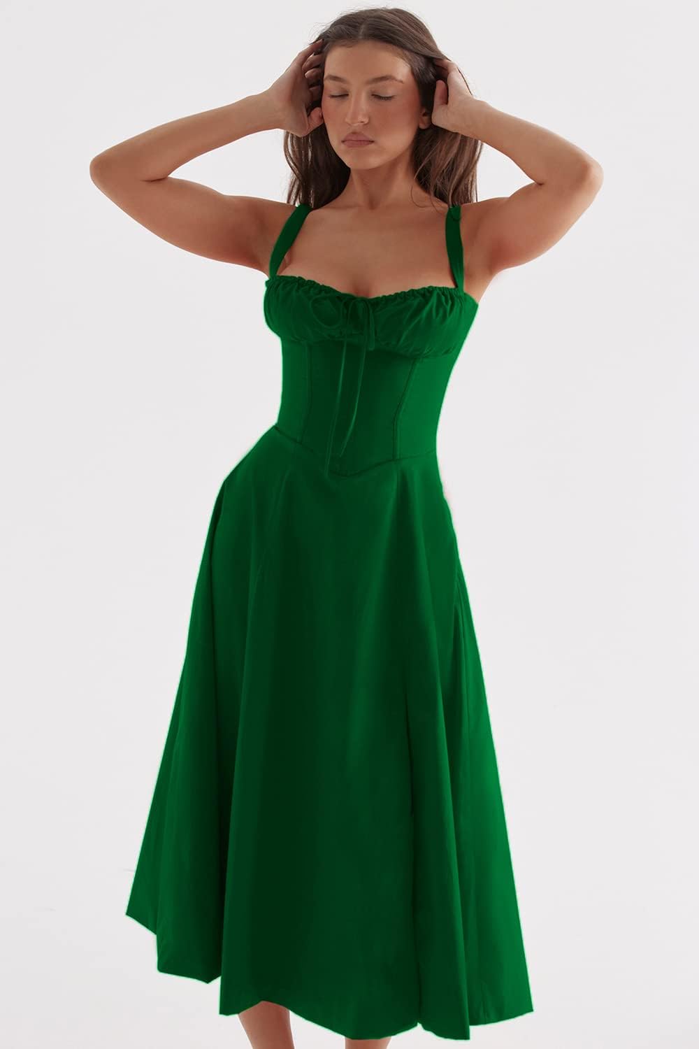 Valenzora - Midi dress with fitted top and flared skirt | Mini dress with spaghetti straps