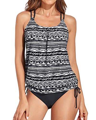Valenzora | Blouson Tankini Swimsuits for Women Tummy Control Swimsuits