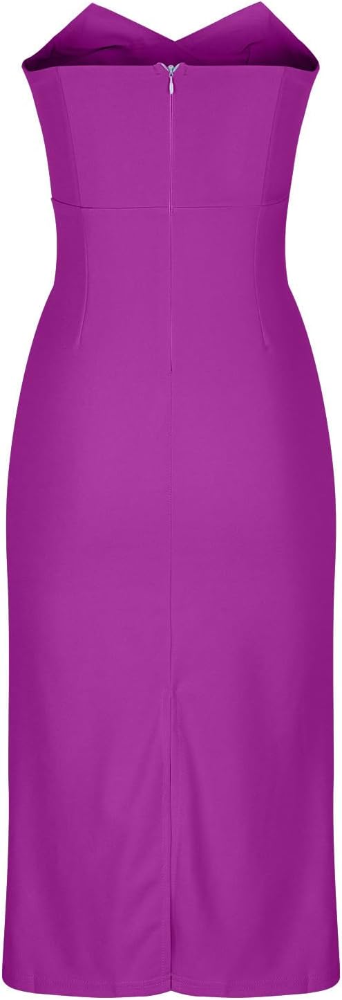 Magner™ – Trägerloses Midi-Partykleid mit Rückenschlitz, elegantes Cocktailkleid für Abende & Events