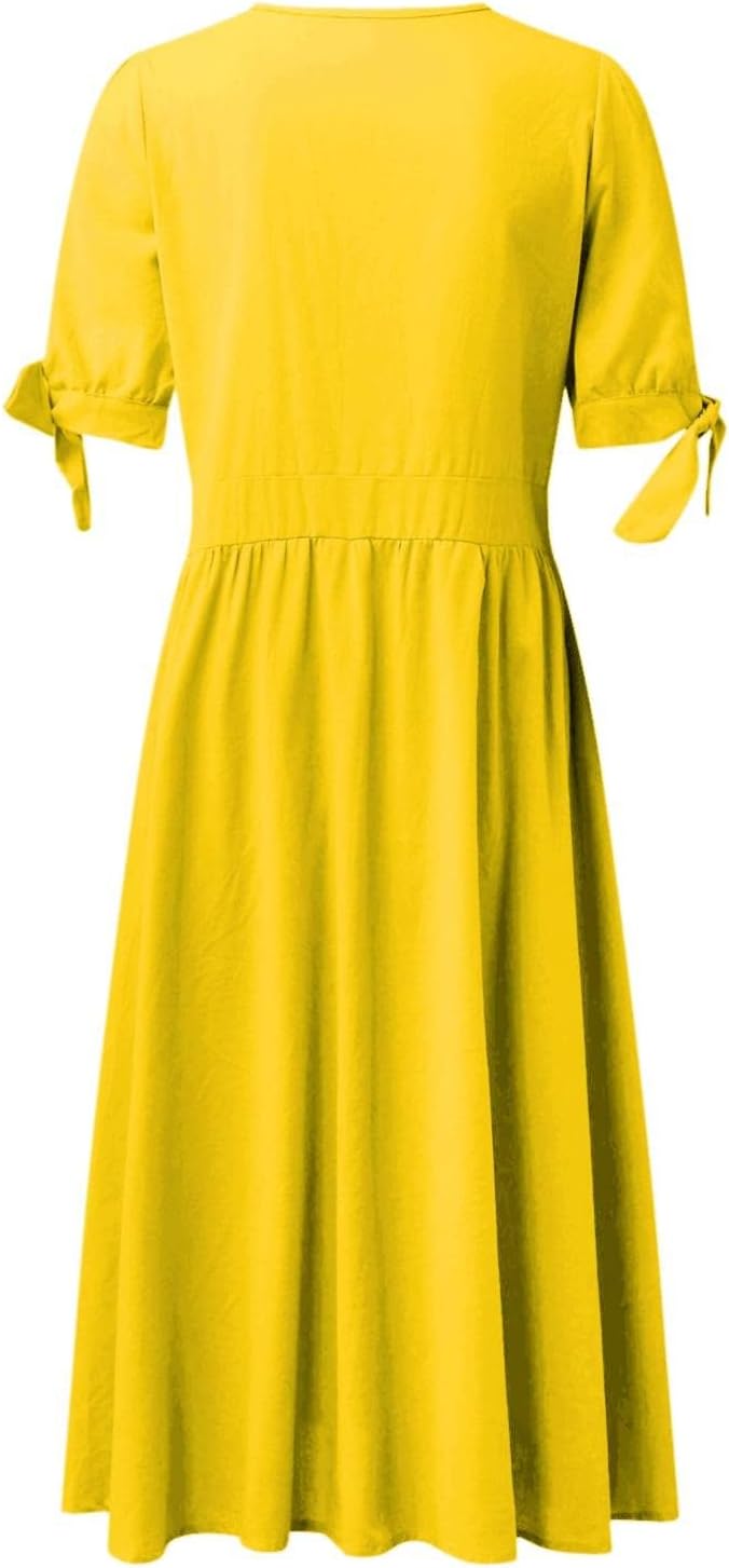 Valenzora | Elegant casual dresses with V-neck and buckle closure