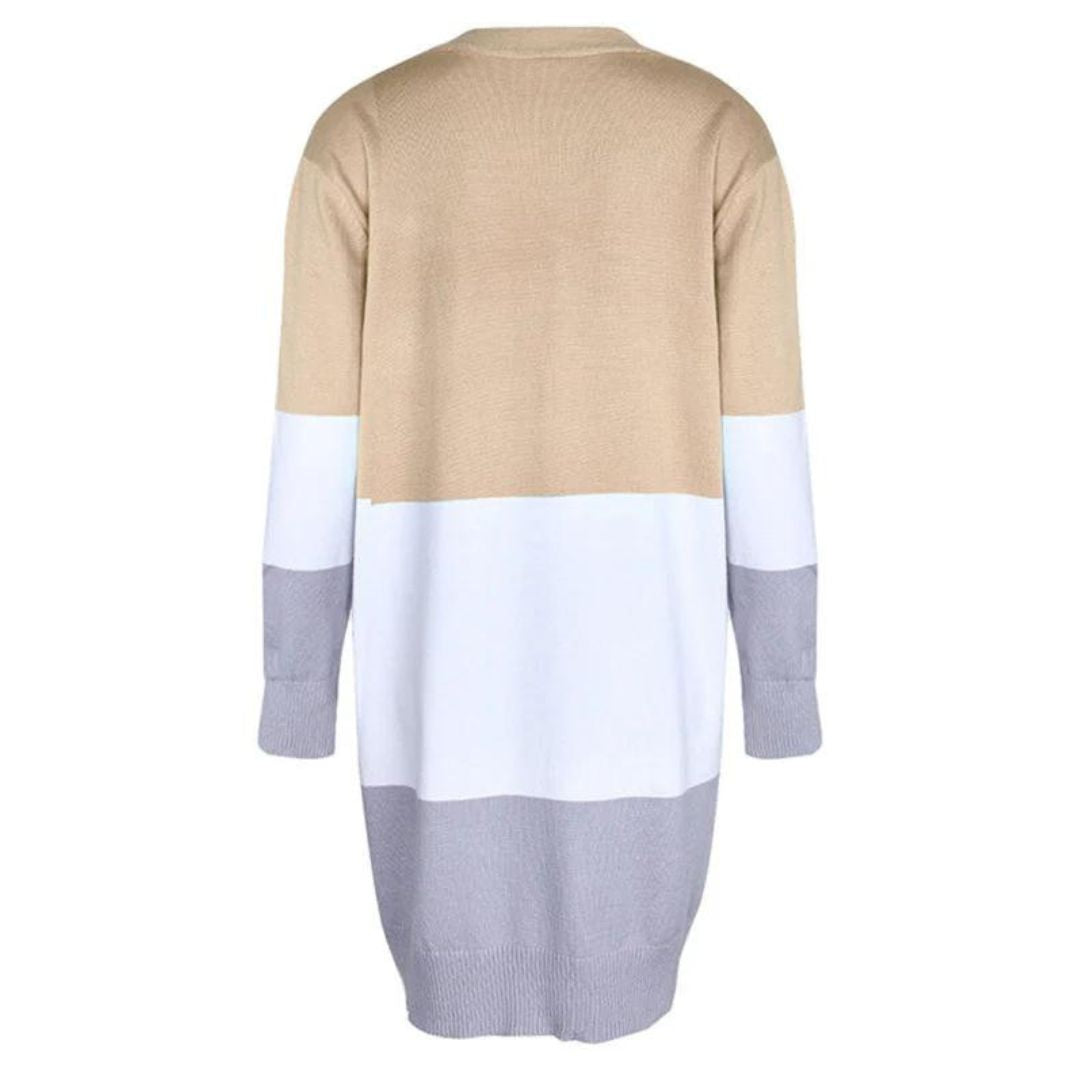 Valenzora | Cardigan with color blocking and open front