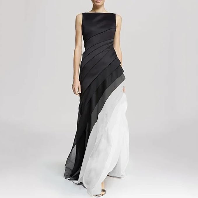 NoirÉlan™ – Elegantes Abendkleid im Ombré-Look mit fließendem Lagen-Design