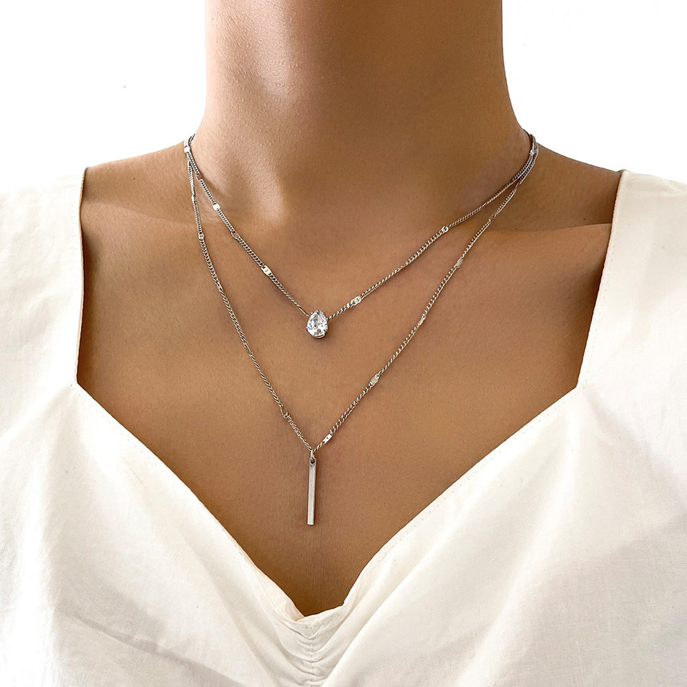 Valenzora | Necklace Glitter Gold Pendant Set Vintage Jewelry