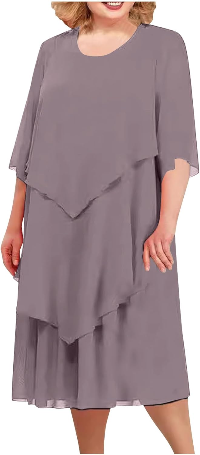 Valenzora | Elegant chiffon dress with a layered look
