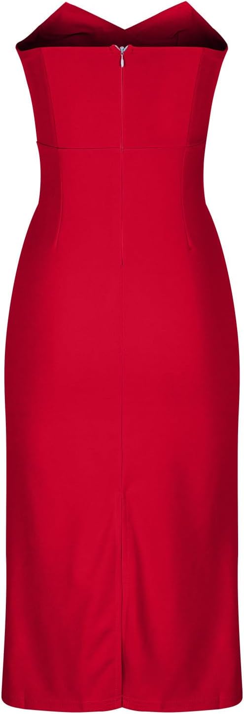 Magner™ – Trägerloses Midi-Partykleid mit Rückenschlitz, elegantes Cocktailkleid für Abende & Events