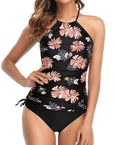 Valenzora | Halter Tankini Two-Piece Swimsuits with Backless Tankini and Shorts