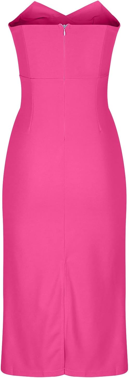 Magner™ – Trägerloses Midi-Partykleid mit Rückenschlitz, elegantes Cocktailkleid für Abende & Events