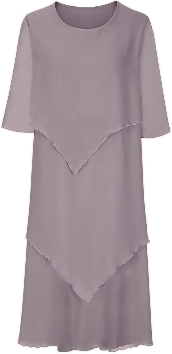Valenzora | Elegant chiffon dress with a layered look