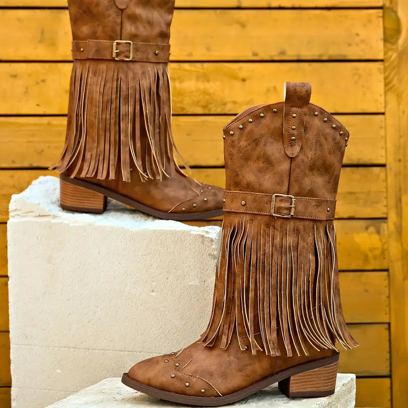 Valenzora | Robust cowboy boots with thick heels