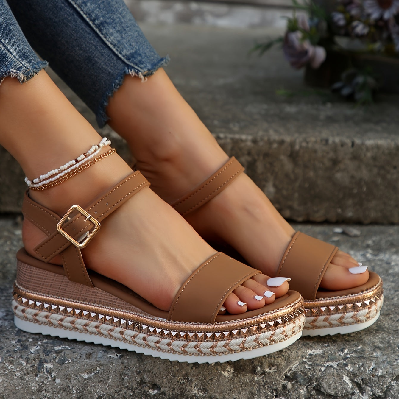 Valenzora | Elegant Women's Buckle Comfort Platform Sandals