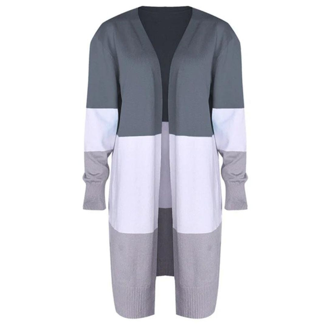 Valenzora | Cardigan with color blocking and open front