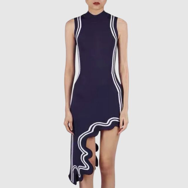 Valenzora | Sleeveless dress with contrasting piping