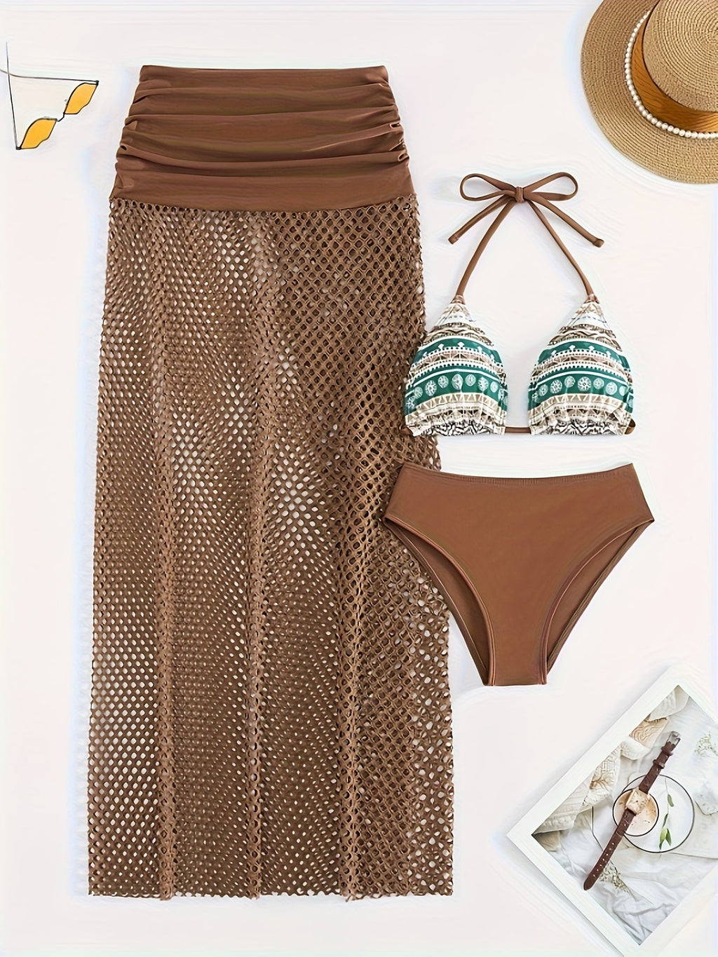 Valenzora | Three-piece bikini set with tribal print for women