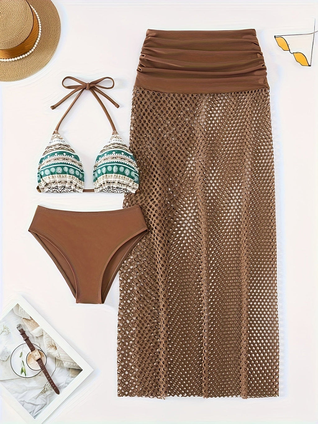 Valenzora | Three-piece bikini set with tribal print for women