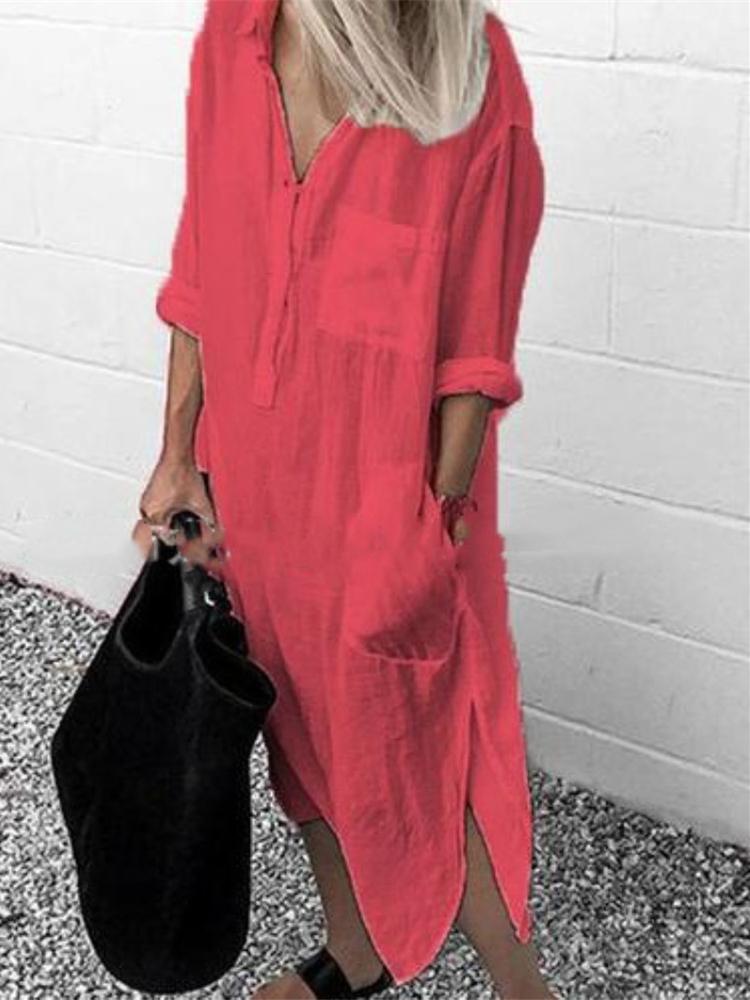 Valenzora | Linen dress with pockets