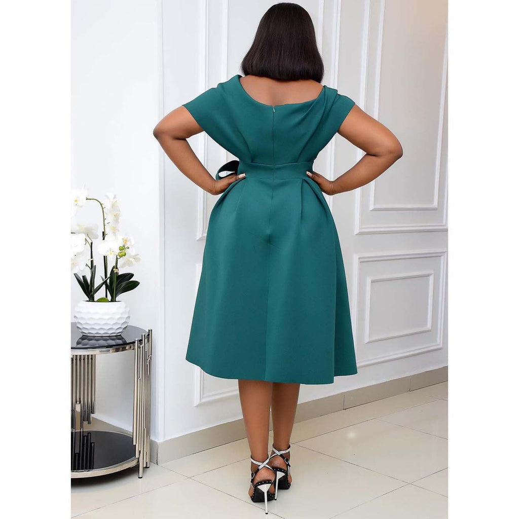 Valenzora | Elegant V-neck evening dress, slim fit