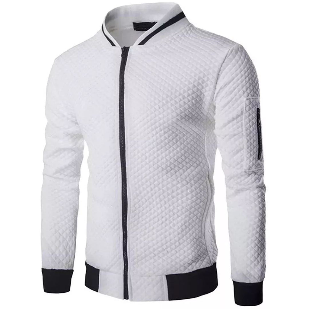 Valenzora | Jacquard Zip Bomber Jacket