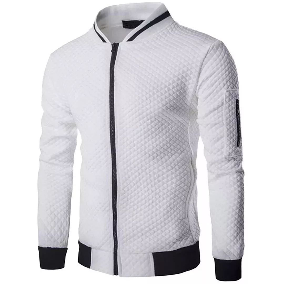Valenzora | Jacquard Zip Bomber Jacket