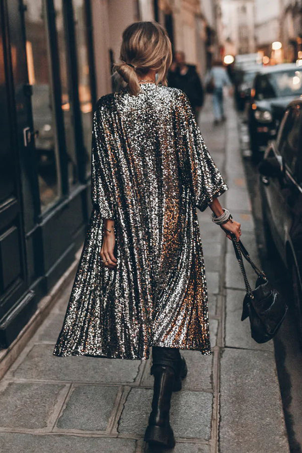 Valenzora | Disco Glamour Sequin Bell Sleeve Kimono