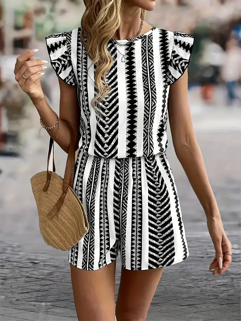 Valenzora | Trendy romper with flutter sleeves