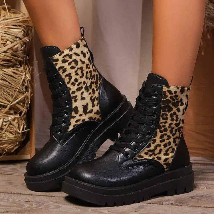 Valenzora | Women's Leopard Martin Boots
