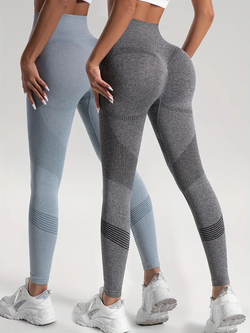 Valenzora | 2 pcs. Sports leggings for yoga and fitness. Solid color with high stretch.
