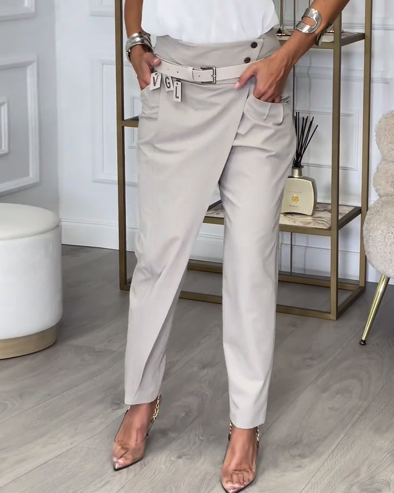 Valenzora | Patchwork Trousers with Belt