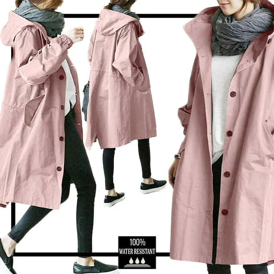 Oversized Kapuzen-Windbreaker-Regenjacke