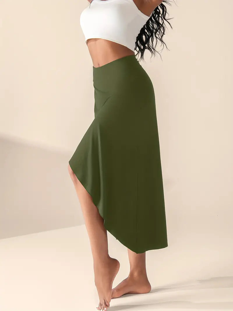 Valenzora | High-waisted slit skirt with pockets