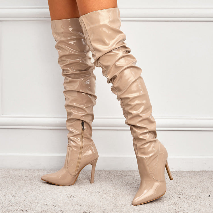 Valenzora | Knee-high long boots for women with super high heels for parties