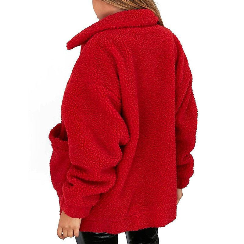Valenzora | Women's Fleece Sweatshirt with Wide Collar