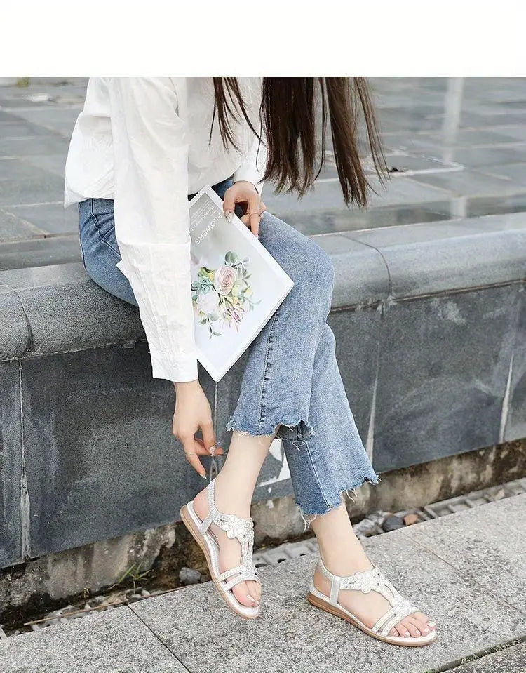Valenzora Flat Sandals - Chic - Elastic Ankle Strap
