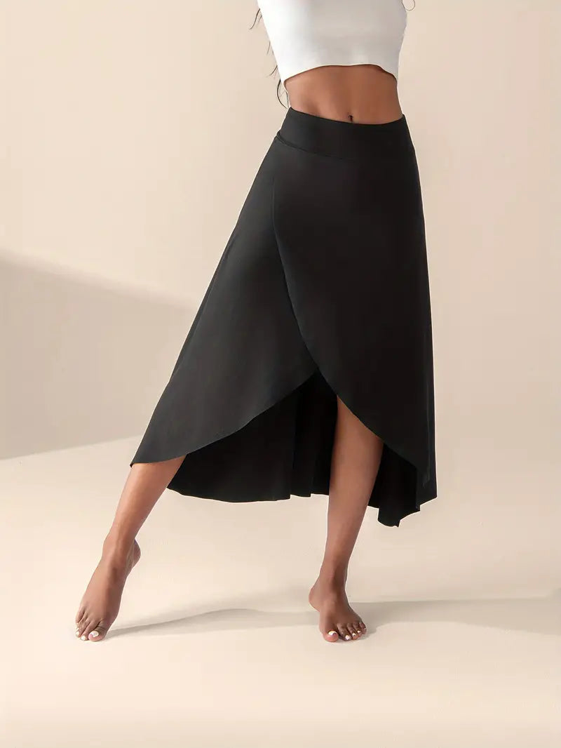 Valenzora | High-waisted slit skirt with pockets