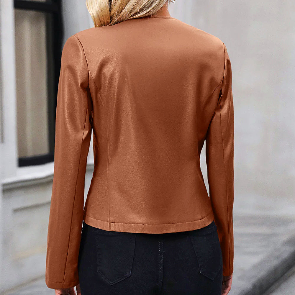 Valenzora | Stylish leather biker jacket for women