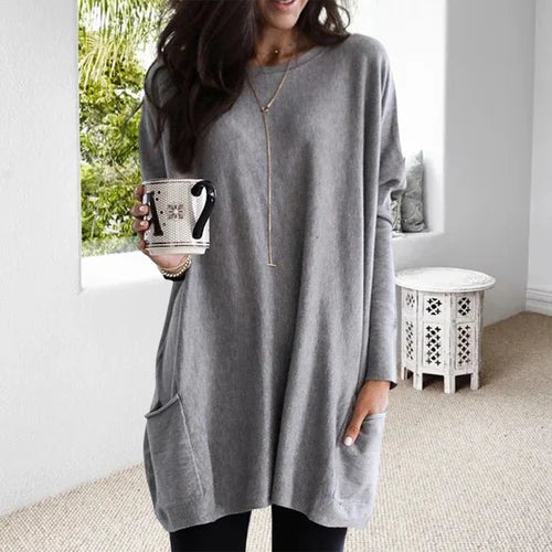Valenzora | Tunic with pockets - comfortable women's oversized top