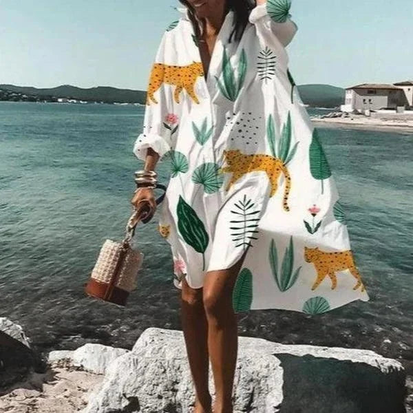 Valenzora | Casual mid-length shirt dress for women