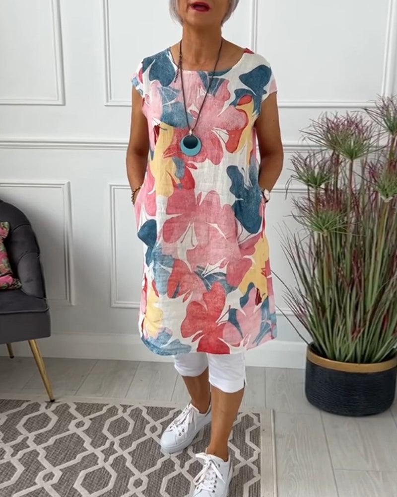 Valenzora | Summer dress with asymmetrical cut and high slit