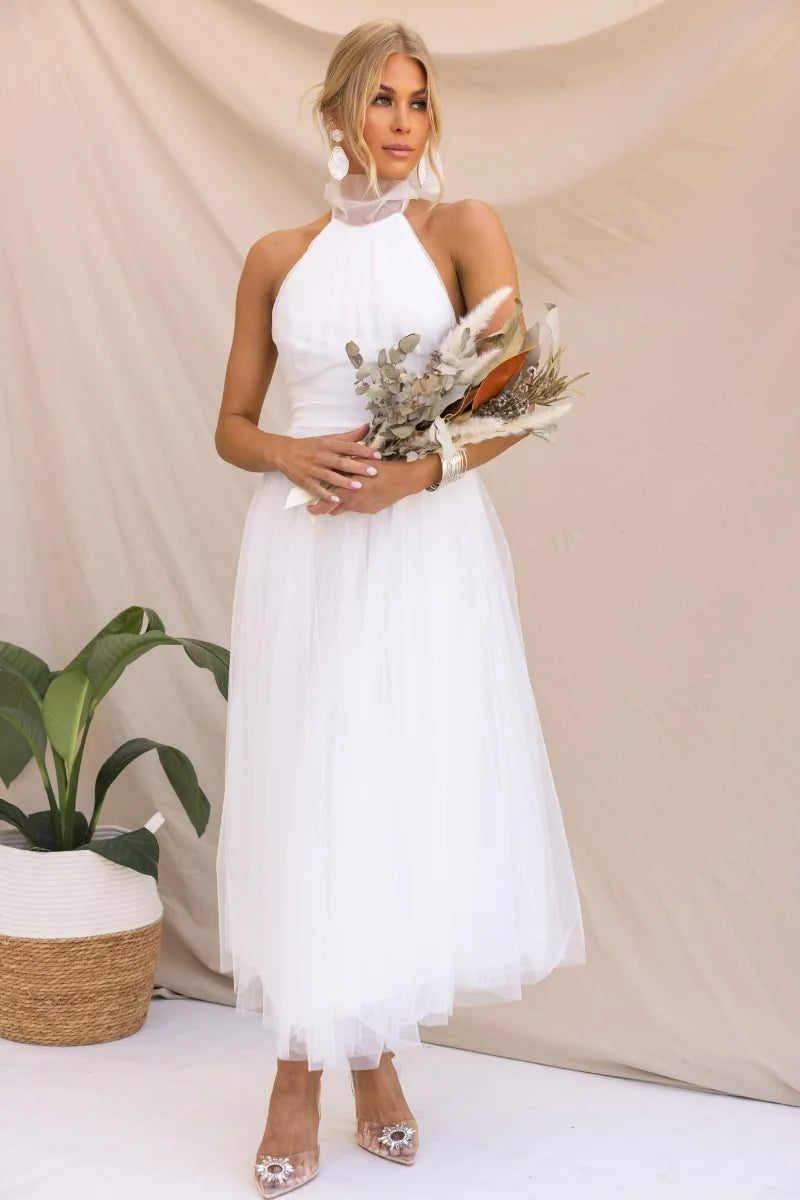 Valenzora | Midikleid aus Tüll mit Neckholder