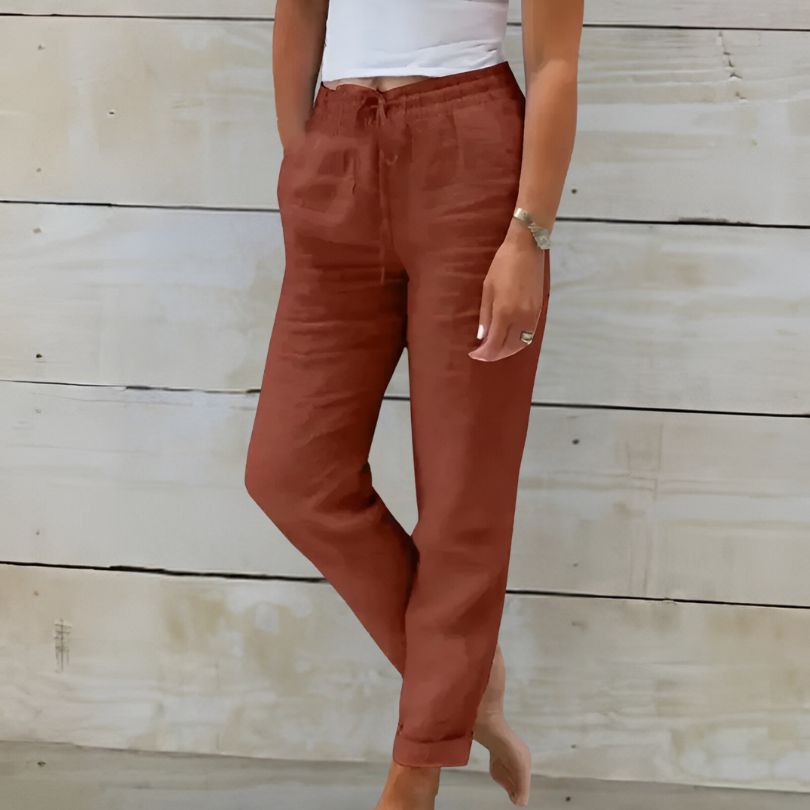 Valenzora | Bequeme Baumwollhose in Leinenoptik