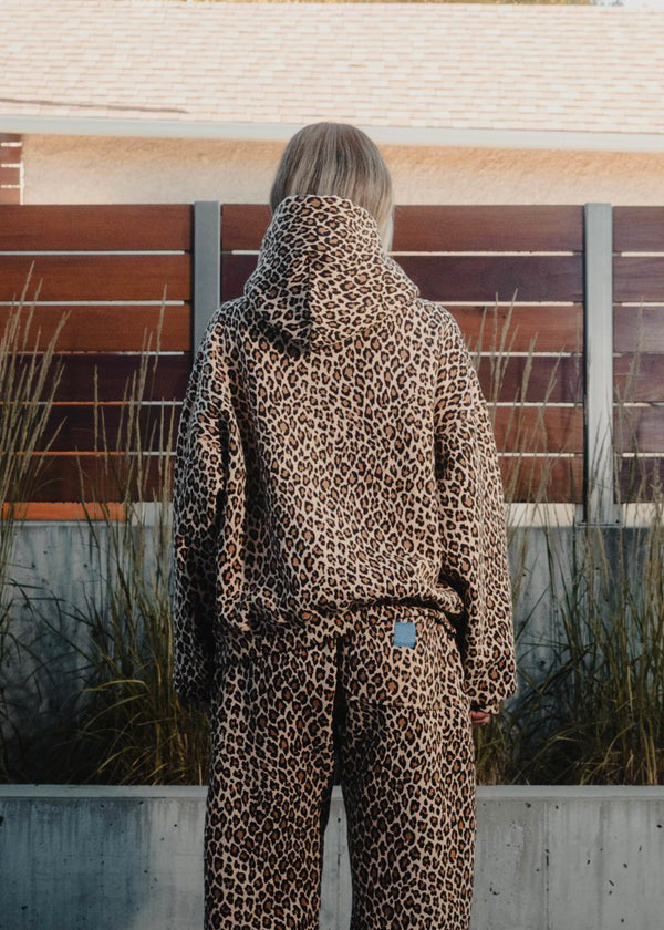 Valenzora | Leopard print hoodie and jogging pants set for women