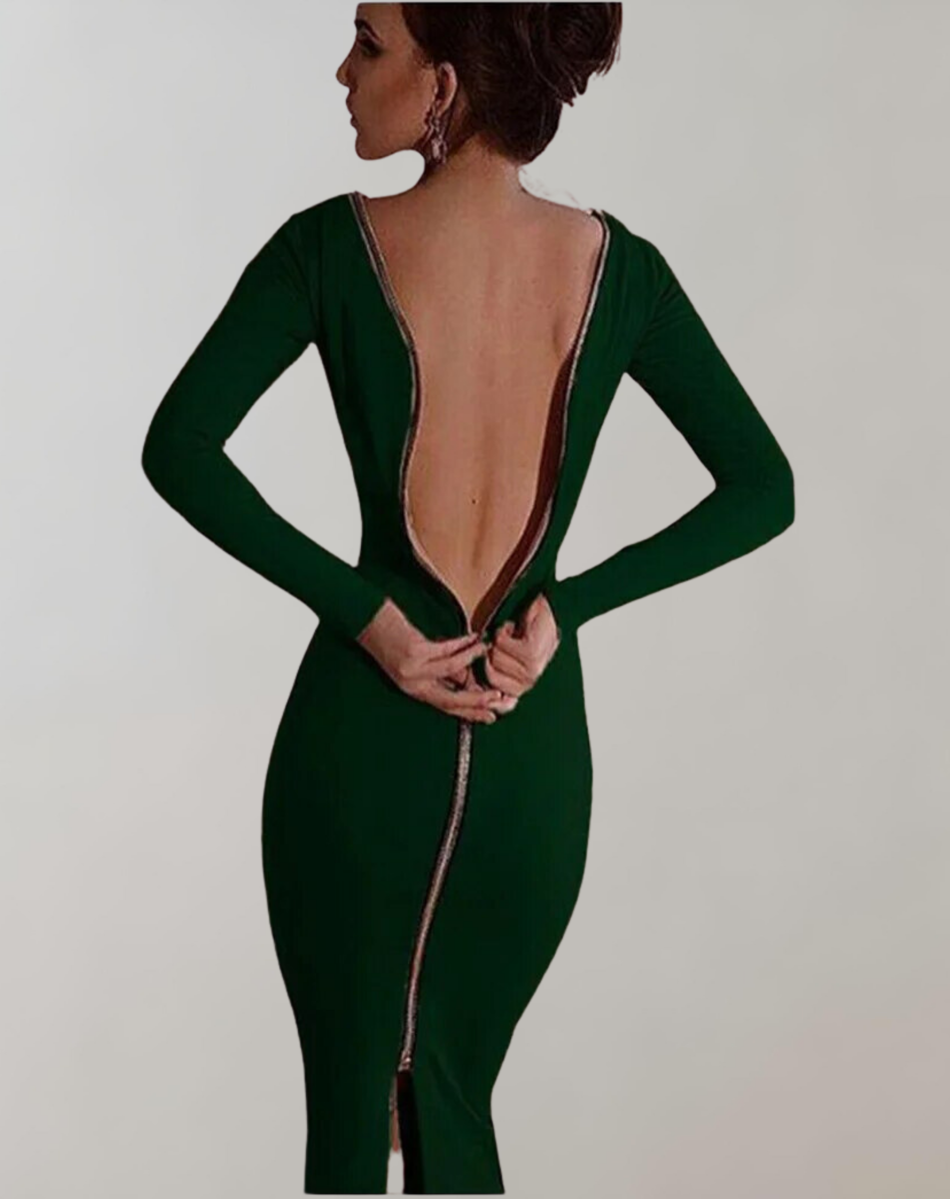 Valenzora - Long-sleeved dress with back zipper