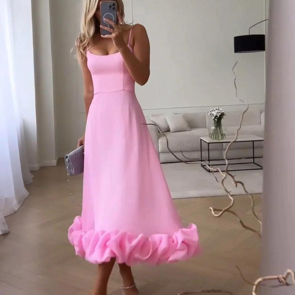 Valenzora | Ruffled bustier midi dress